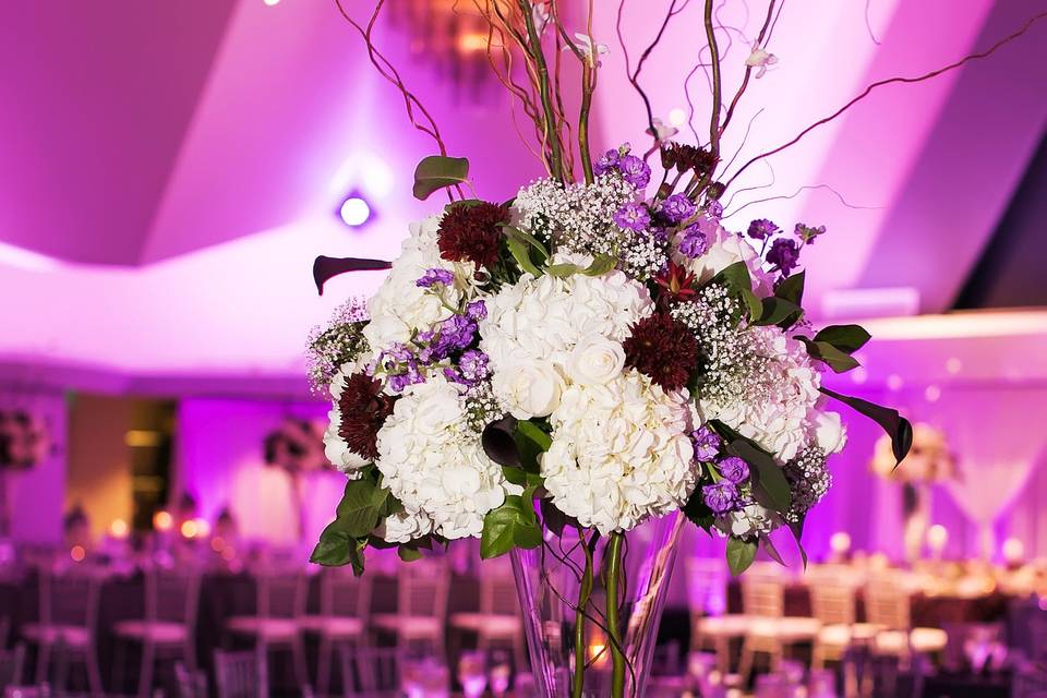 Raised floral centerpiece