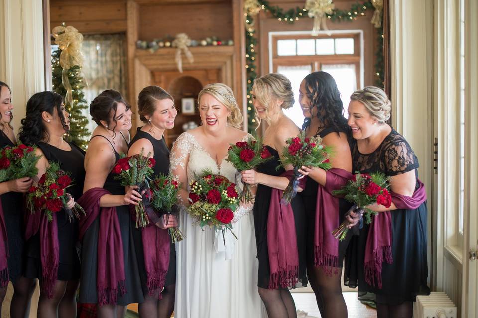 Bridesmaids, winter wedding