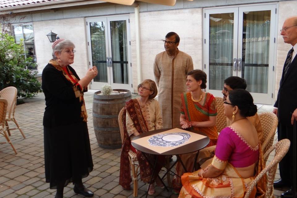 Explaining the ketubah at a Jewish/Hindu wedding