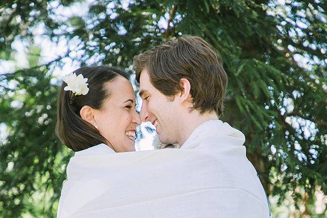 Emily and Zach under the blessing tallit June 2017