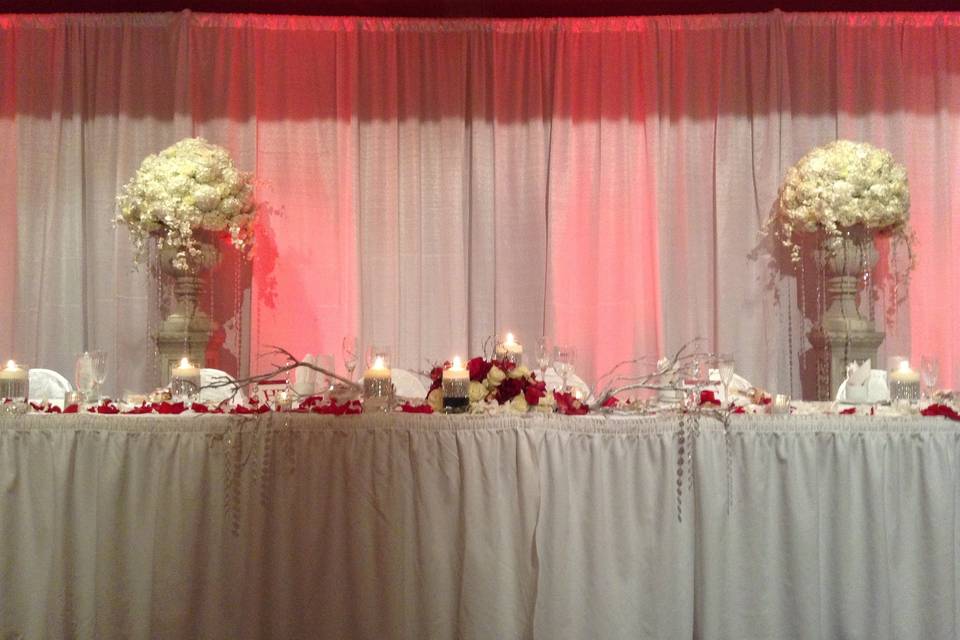 Head table setup