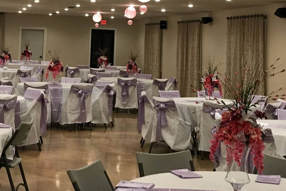 pink, purple wedding