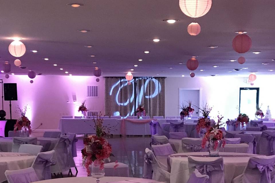 pink, purple wedding