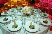 Table setup with centerpiece