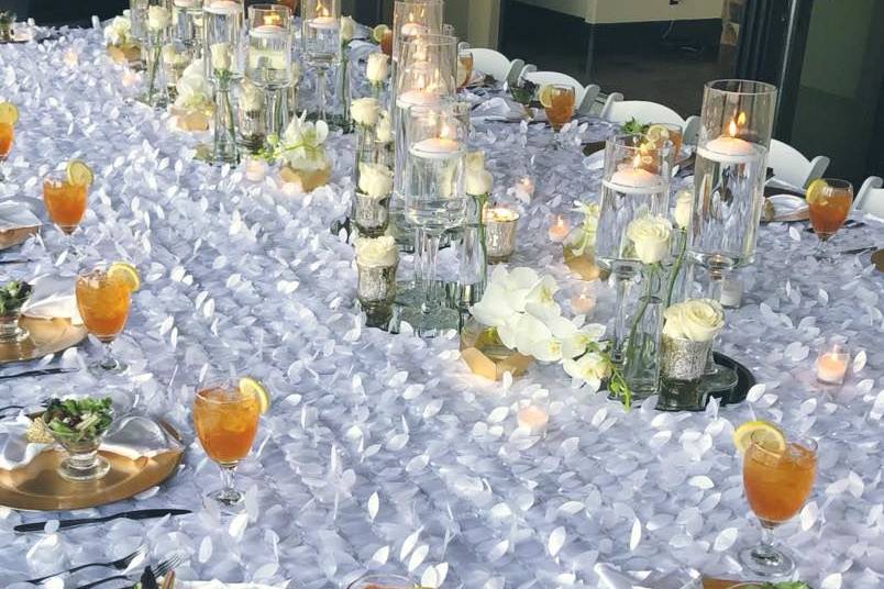 Table  set up with flowers