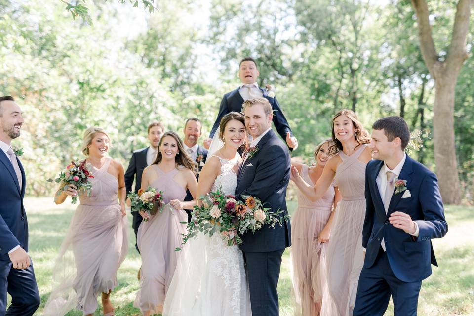 Bouncy bridal party
