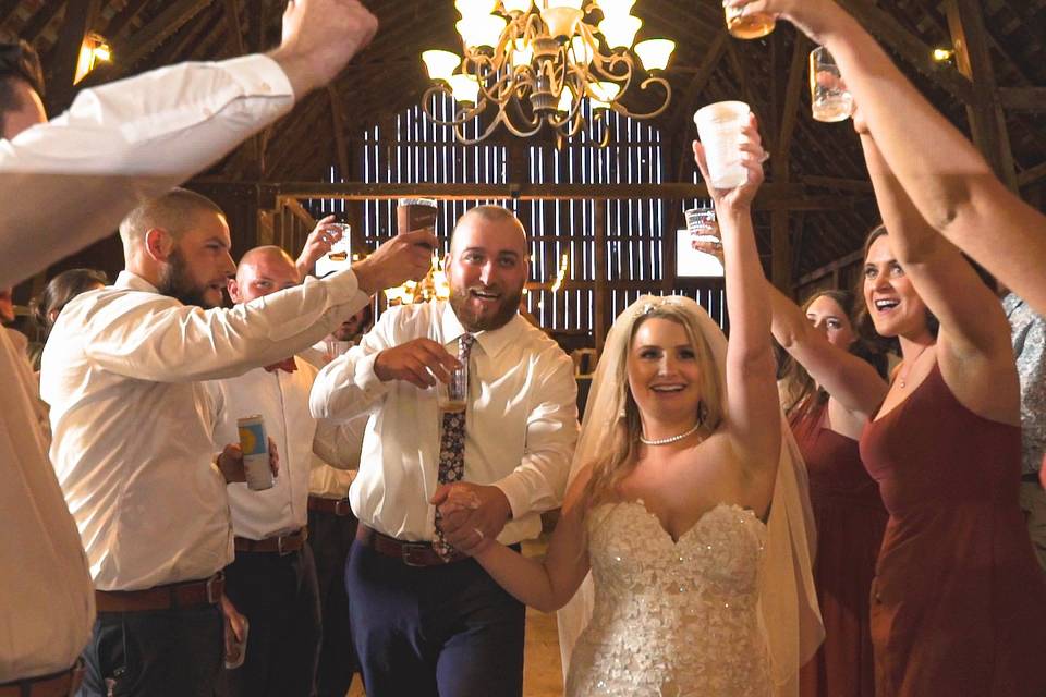 Couple entering the reception