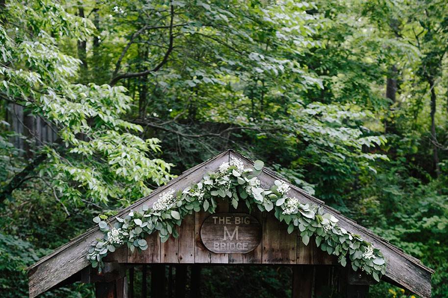 The covered creek bridge