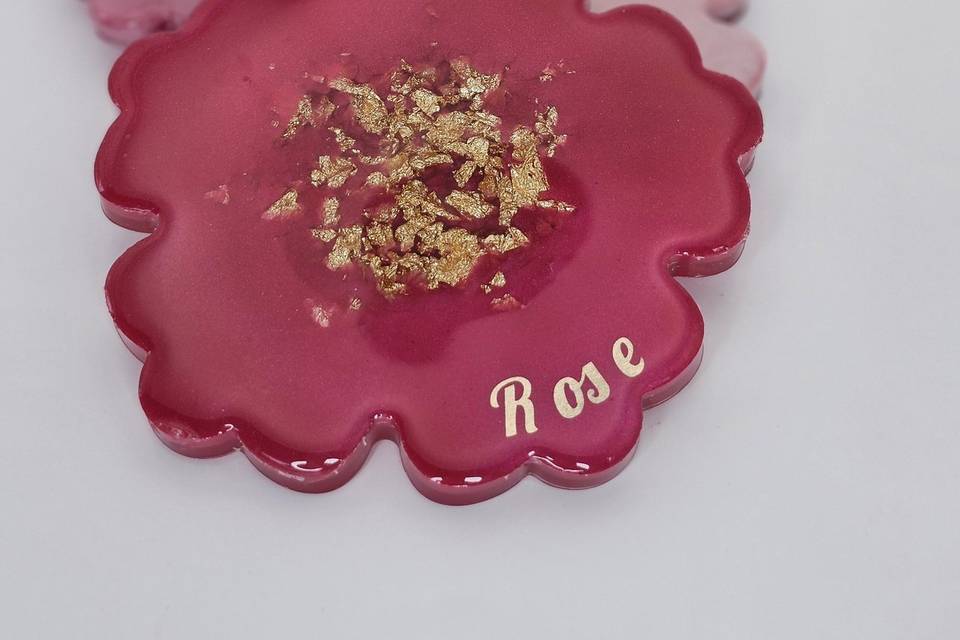 Rose flower shaped coasters