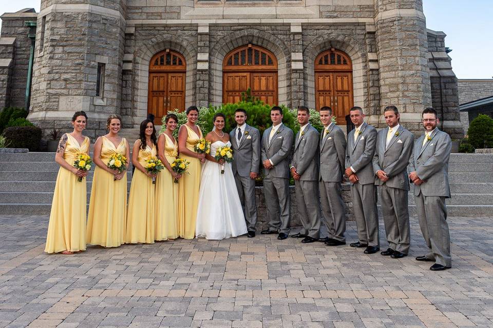 Fun wedding party at church