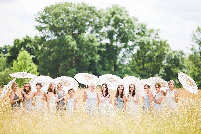 Bride and bridesmaids