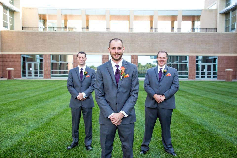 The groom with his groomsmen