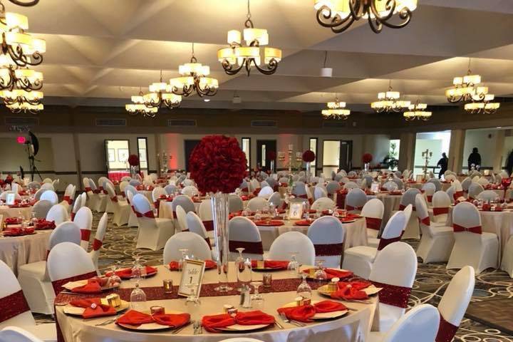 Red and ivory wedding