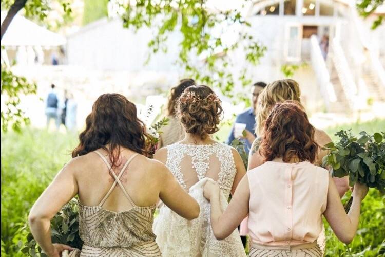 The bride with friends