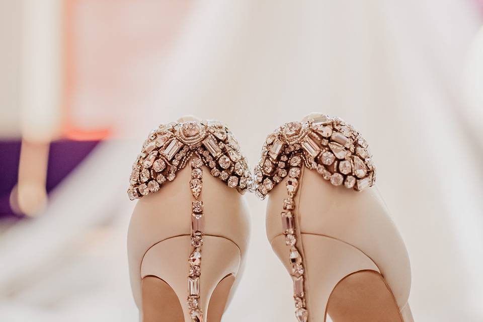Diamond covered shoes