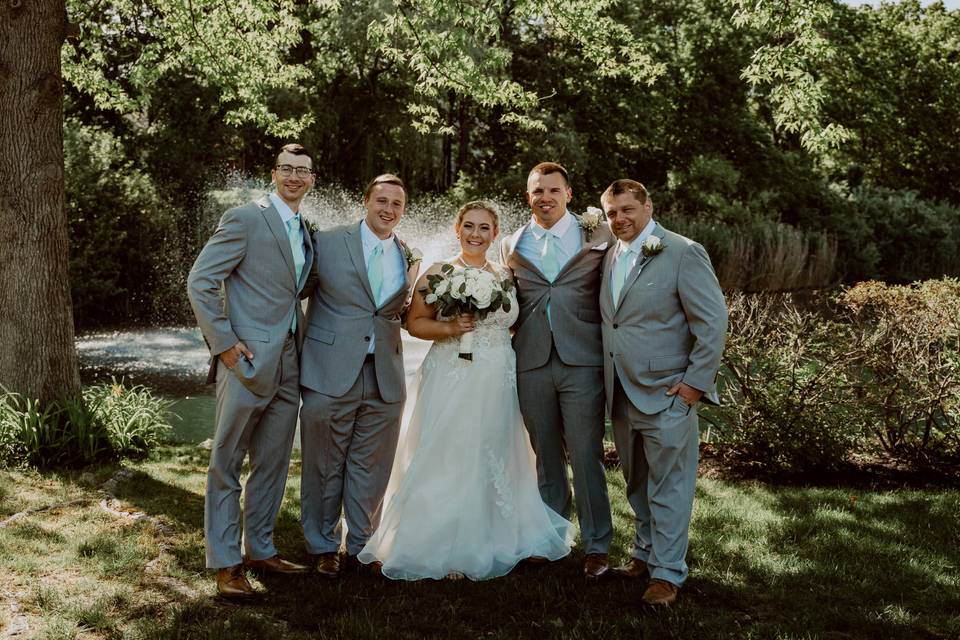Bride with the guys