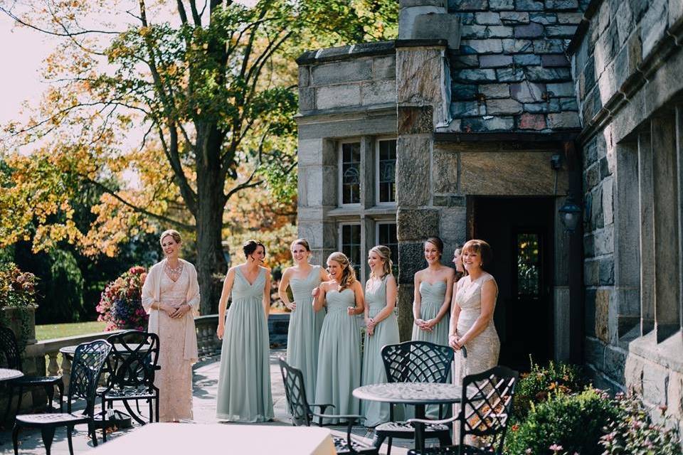 Bride and her bridesmaids