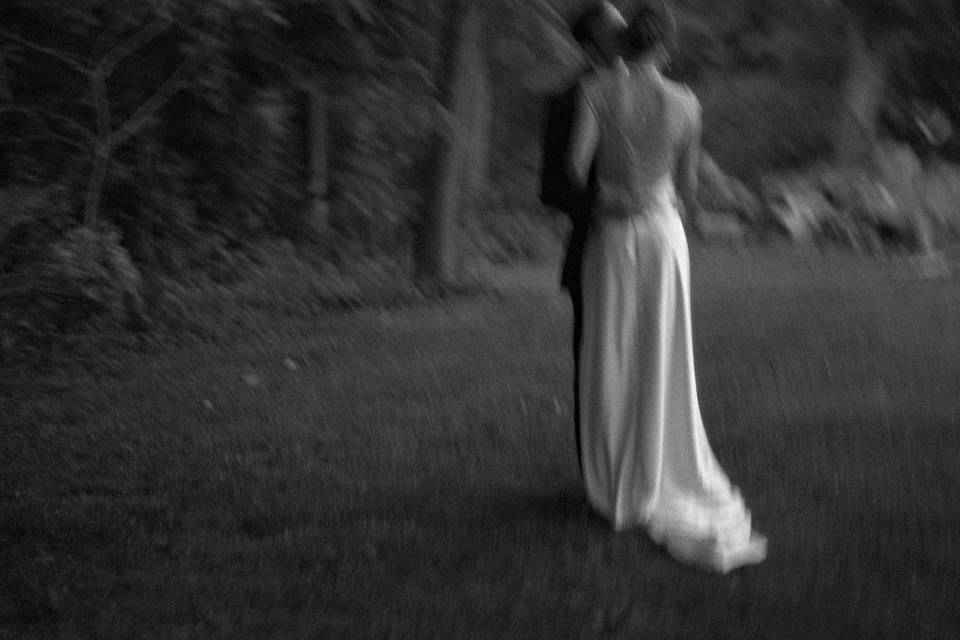 Bride & groom blurry portrait