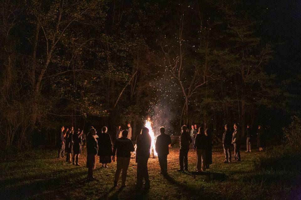Wedding bonfire reception