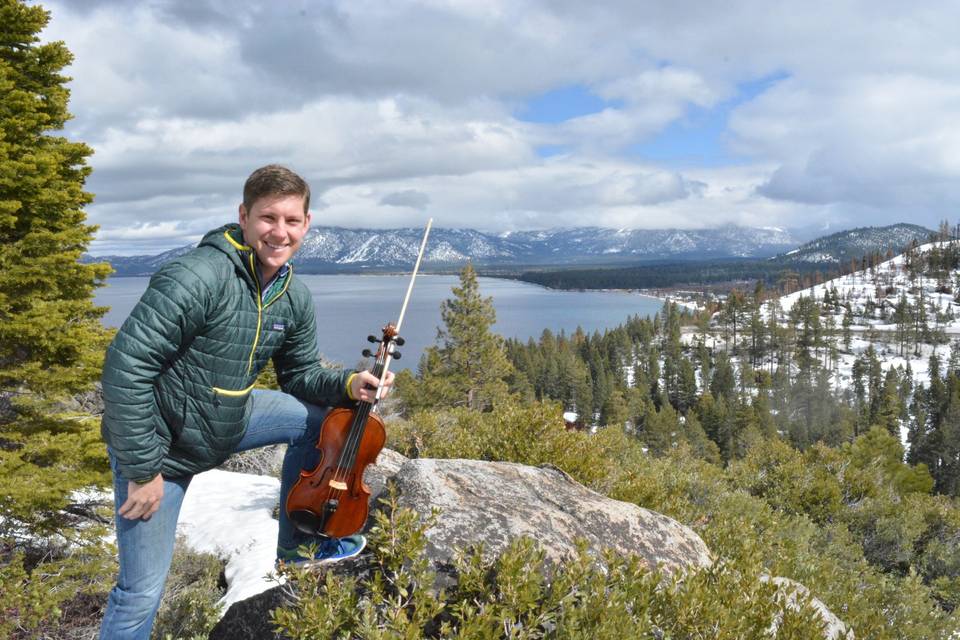 Chris Waechter posing by the cliff