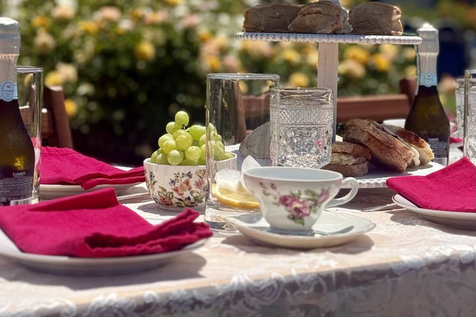 Tea party at the rose garden