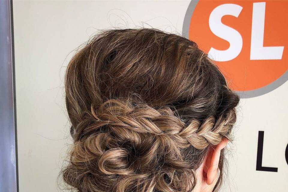 Details of braided updo