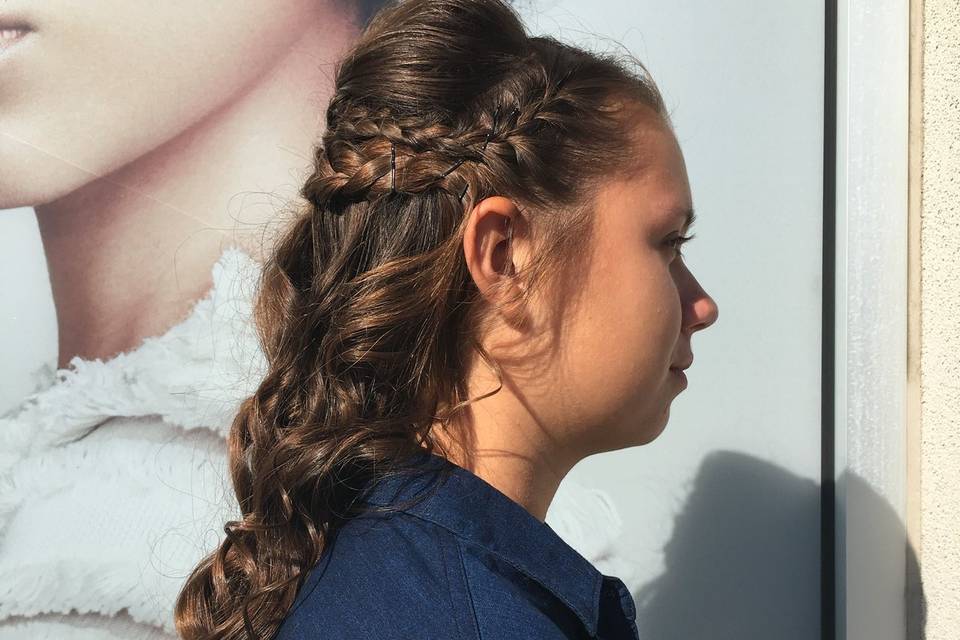 Long curls with a braid