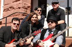 Our band poses for publicity shot in historic downtown Manassas Virginia.