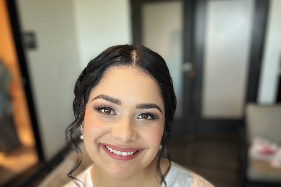 Soft glam with pinks