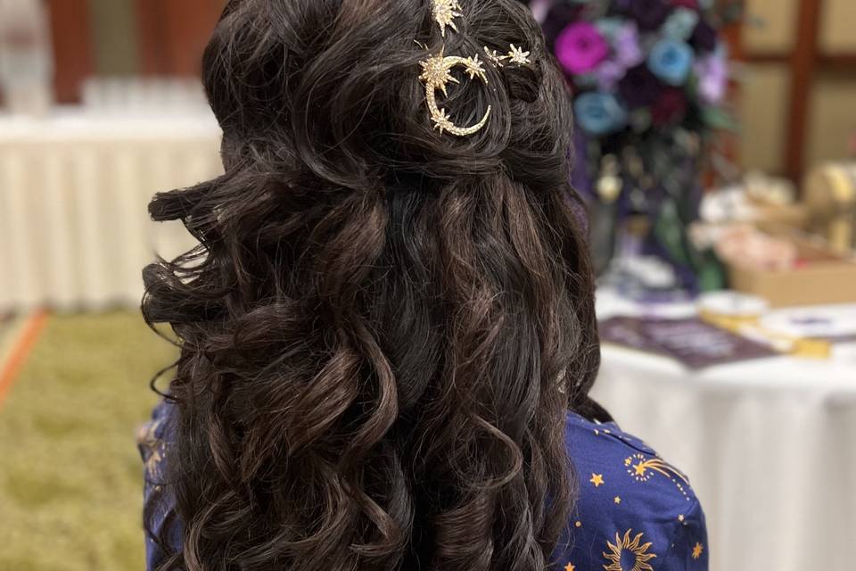 Half up curls