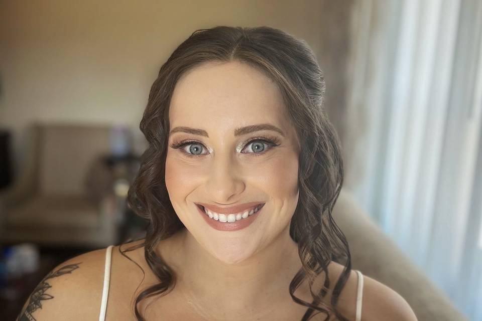 Soft glam with shimmers