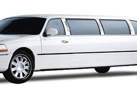 Classic white limousine