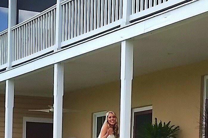 Bride on the porch