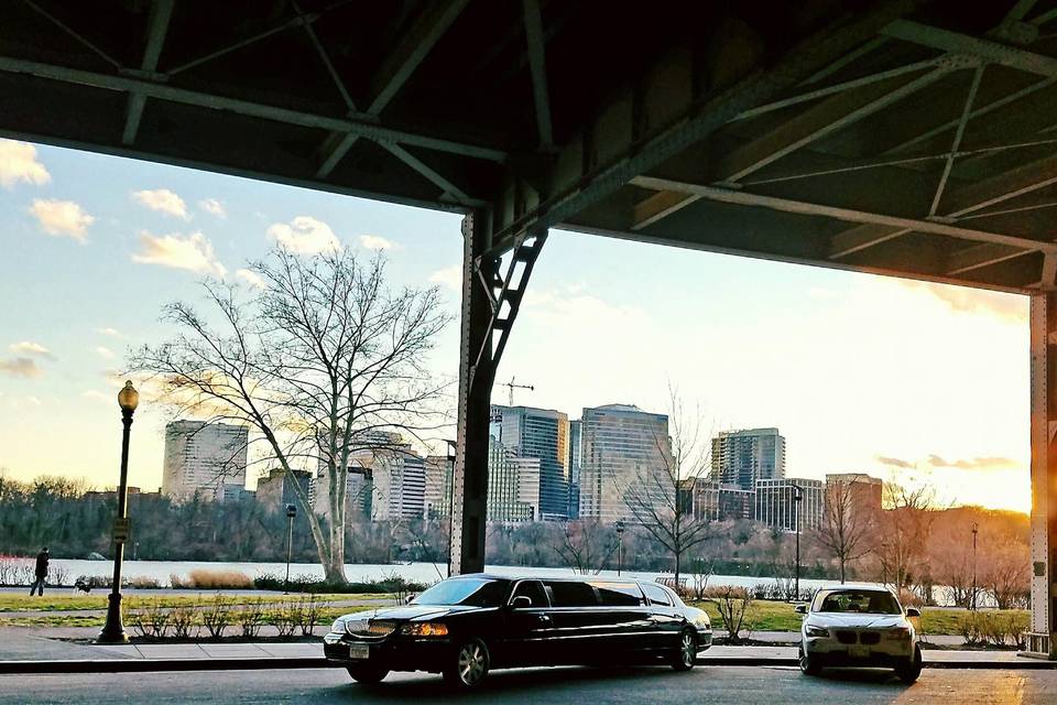 Limo under the bridge