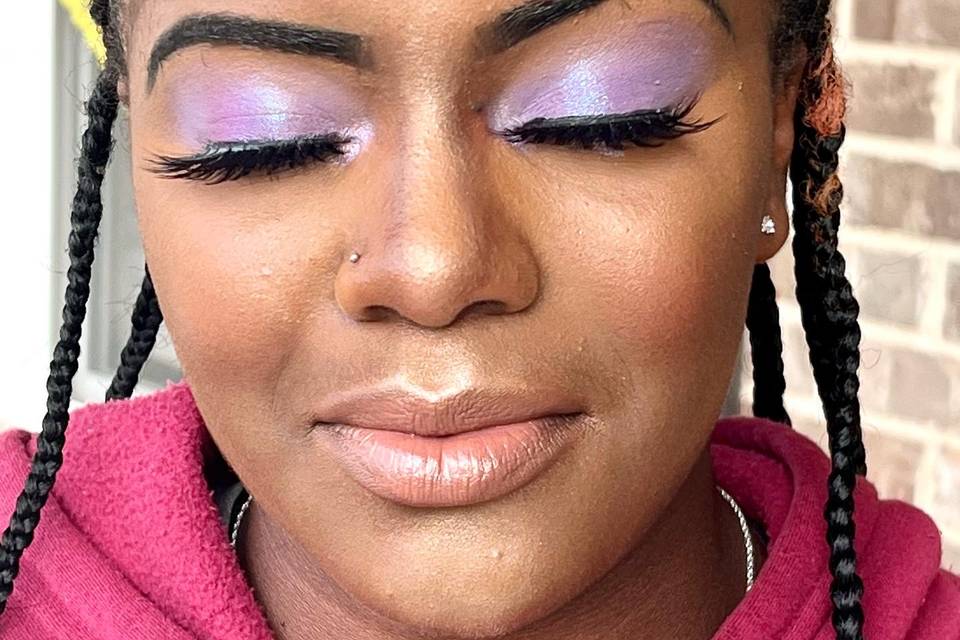 Smokey eye with purple