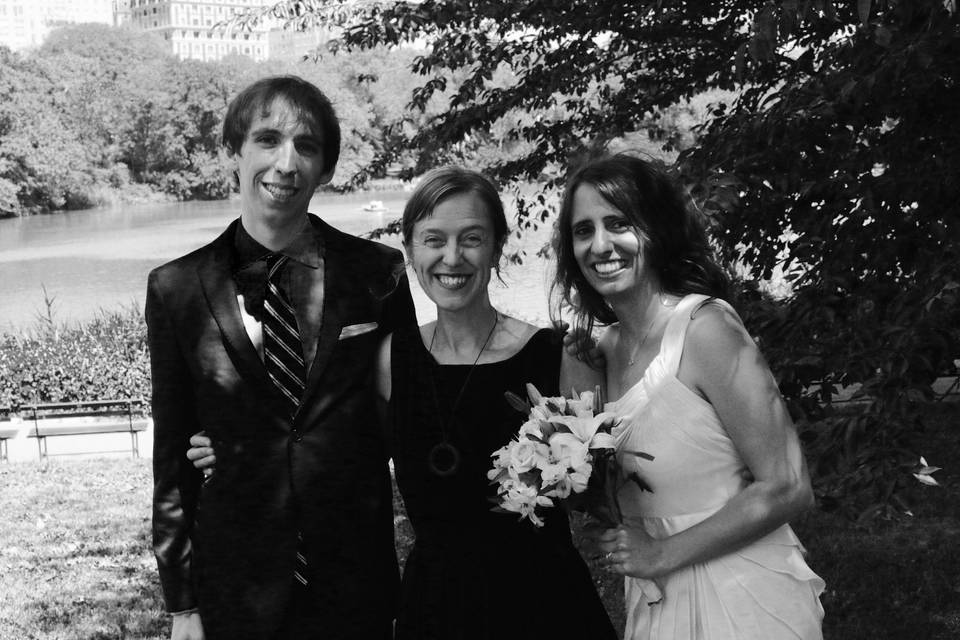 Signing the wedding license, central park ny