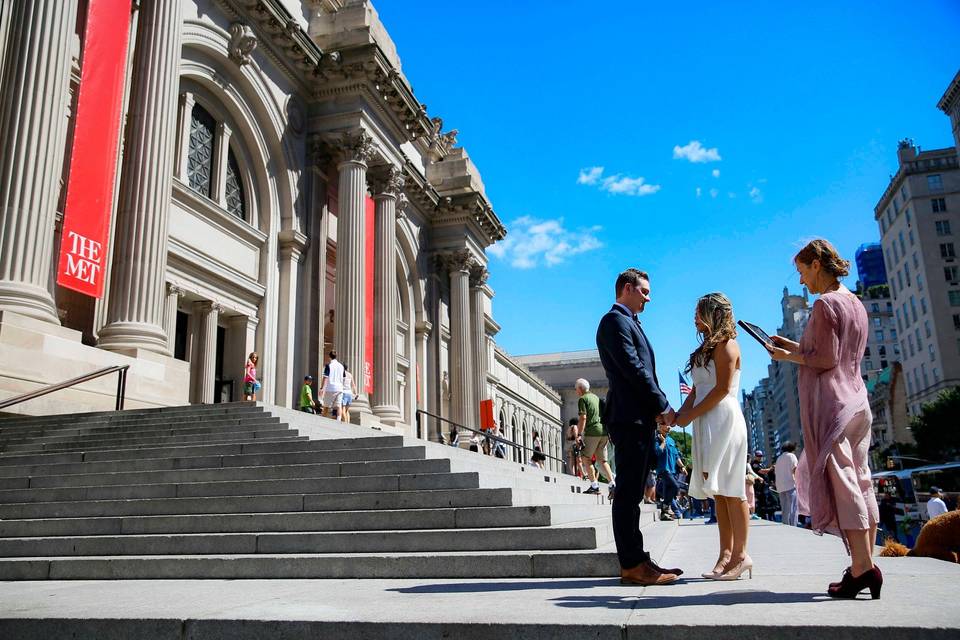 Signing the wedding license, central park ny