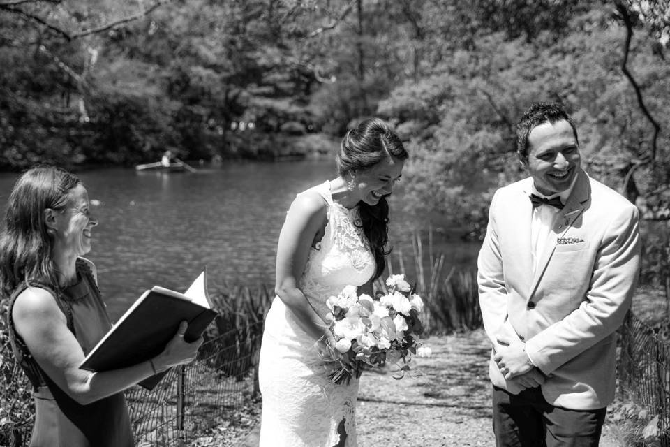 Photo by kristy may - our elopement love birds enjoying the bubble man at bethesda fntn