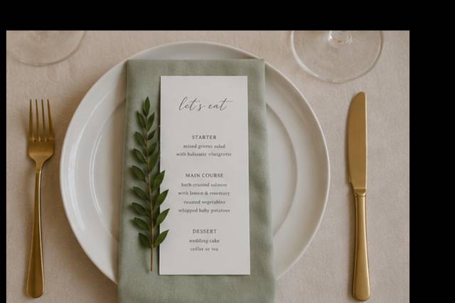 Close up of custom menu