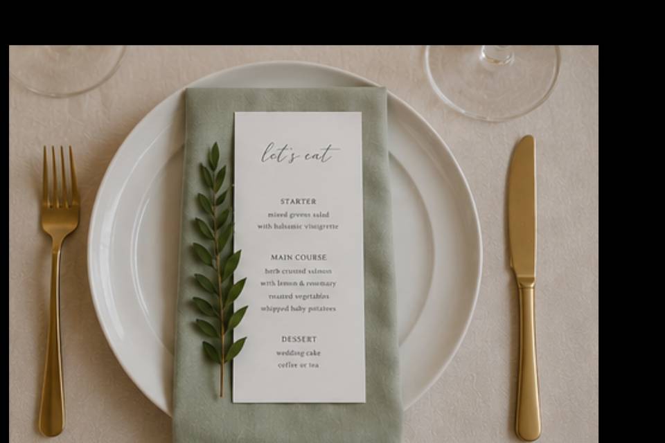 Close up of custom menu