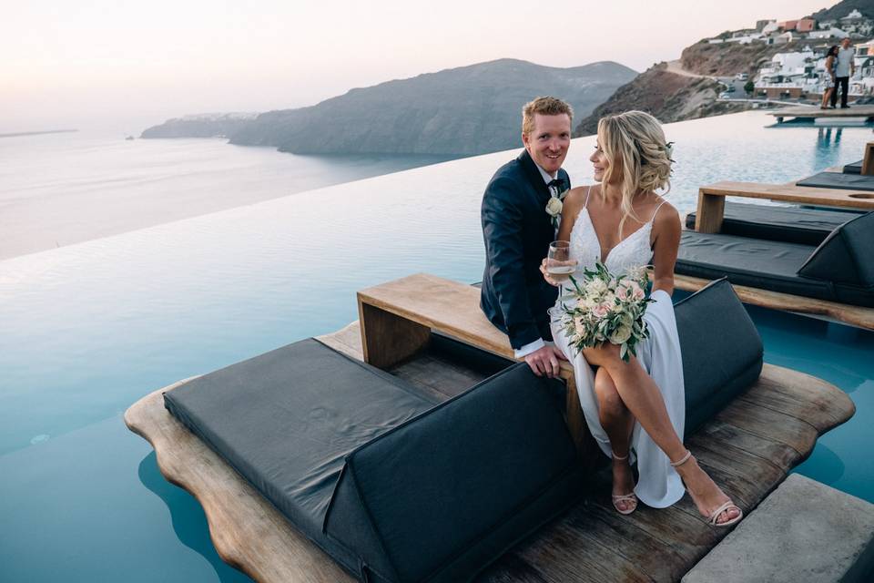 Santorini summer wedding