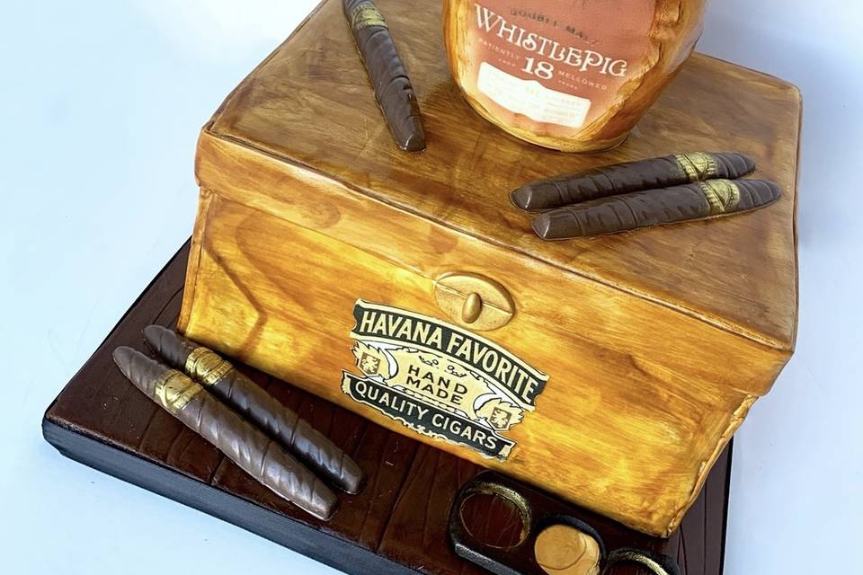Cigar & Whiskey Groom's Cake