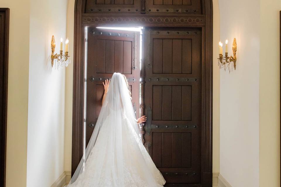 Bride inside chapel
