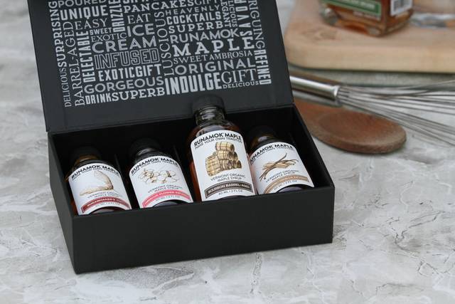 Runamok Maple 60ml gift boxes featuring unique maple syrup pairings.
