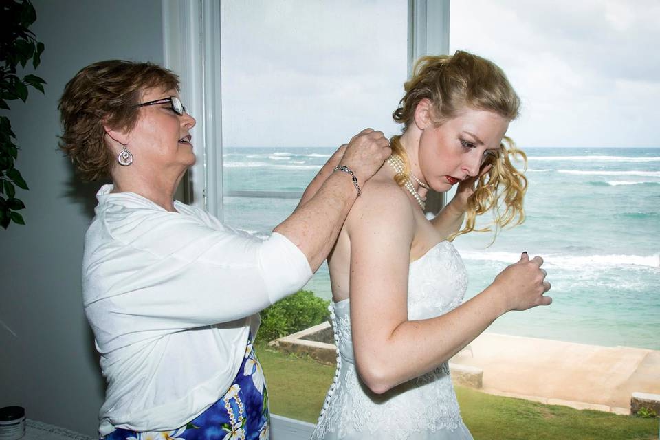 Bride with bridesmaids