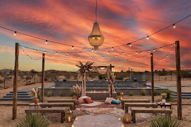 Ceremony near pool