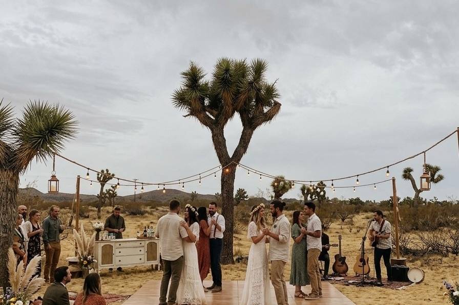 Ceremony near pool