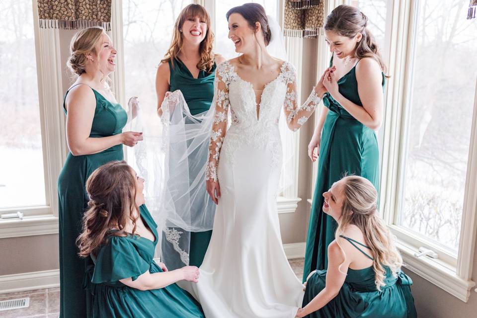 Bride and bridal party