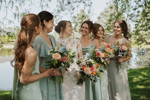 Bride and her bridal party