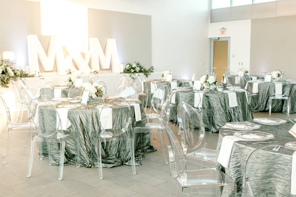 Silver, modern wedding